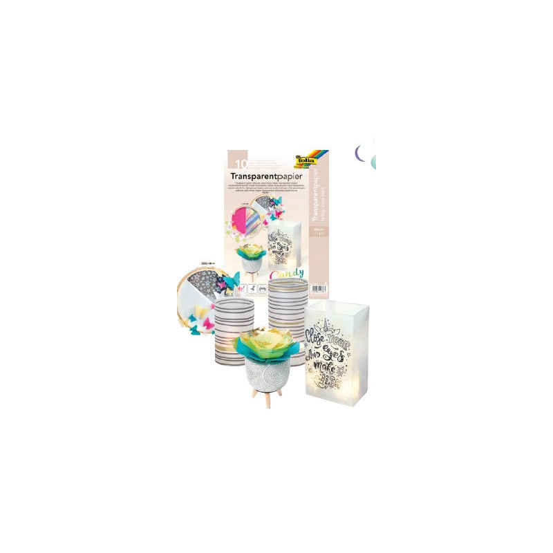 Pochette papier transparent 115g/m² - 5 coloris