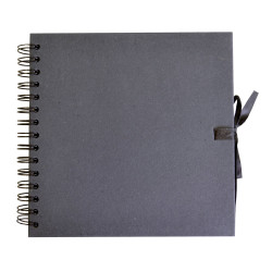 Album Kraft noir spiralé recyclé-30x30 cm-40 feuilles-140gr