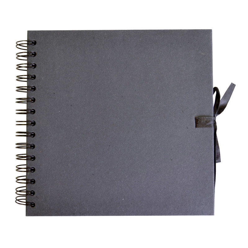 Album Kraft noir spiralé recyclé-30x30 cm-40 feuilles-140gr