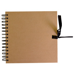 Album Kraft naturel spiralé recyclé-30x30 cm-40 feuilles-140gr