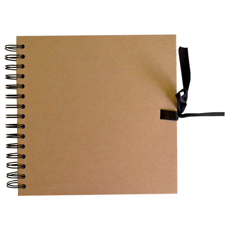 Album Kraft naturel spiralé recyclé-30x30 cm-40 feuilles-140gr