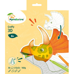 Album Graffy 3D Dinosaures - 36 feuilles - 160gr/m²