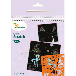 Graffy Scratch Licornes - 24 cartes - 400g/m²