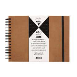 Album Kraft à personnaliser 40 feuilles - 27x20 - 200gr/m² - Clairefon