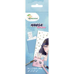 Marque-page Manga Dream à colorier x 24 - 300gr/m²