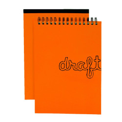 Carnet et Blocs de Dessin Draft (Orange) - A4 Bloc Bord collé 1 côte à