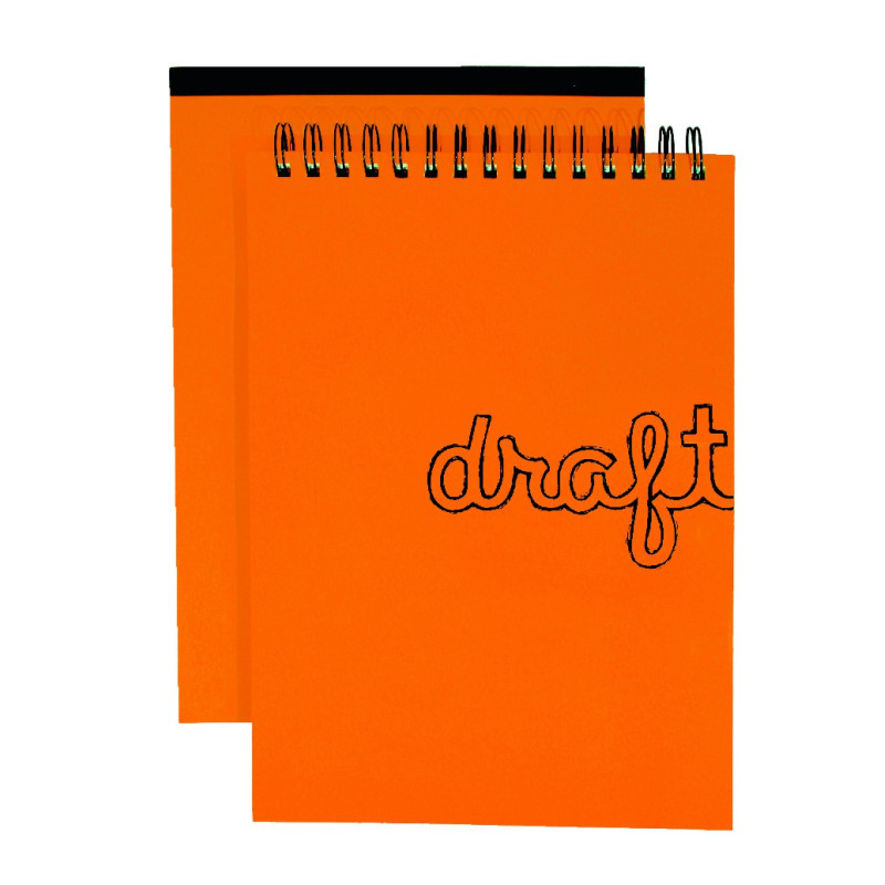 Carnet et Blocs de Dessin Draft (Orange) - A5 Bloc Bord collé 1 côte à