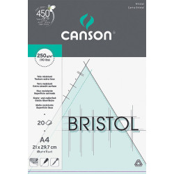 Blocs bristol blanc - 20 feuilles - A3