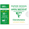 Pochette 10 feuilles papier dessin recyclé à grain A3 - 180 gr/m²