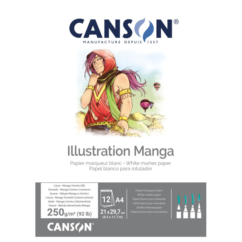 Blocs illustration BD Manga Comics - 250g/m² - A4