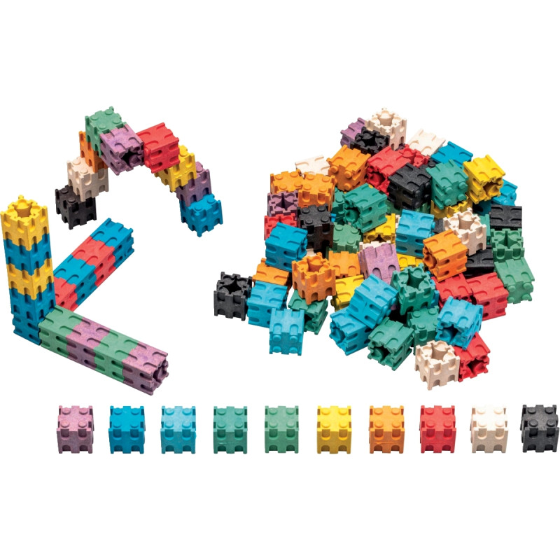 Carton de 100 cubes encastrables 10 couleurs assorties