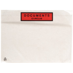 Boite de 1000 pochettes adhésives "documents ci-inclus" 228x162mm