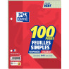 Feuillets mobiles 100 pages OXFORD, format 17x22 cm, seyès vert