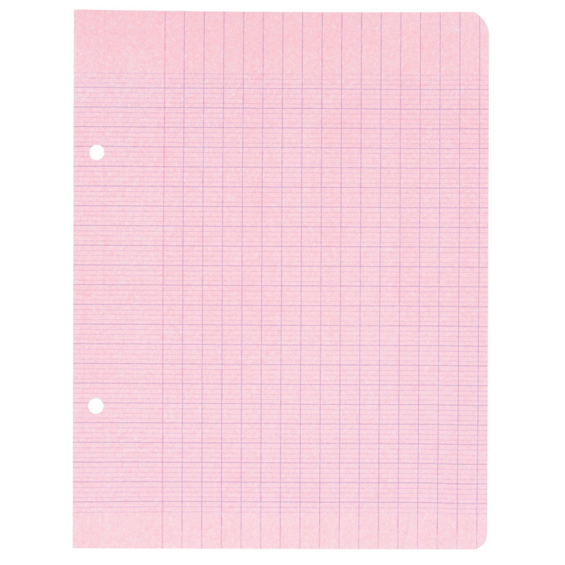 Feuillets mobiles 100 pages OXFORD, format 17x22 cm, seyès rose
