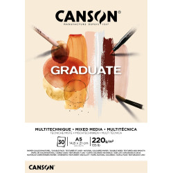 Bloc Graduate Mix Media Papier Naturel - 30 Feuilles - A5 - 220g