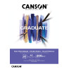 Bloc Mix Media Papier Blanc Graduate - 20 Feuilles - A4 - 200g