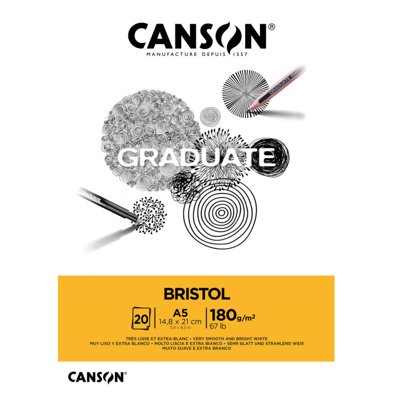 Bloc Bristol Graduate - 20 Feuilles - A4 - 180g