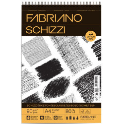 Bloc Schizzi spiralé -80 feuilles - 90gr/m² - Format A4 ou A3 - A4