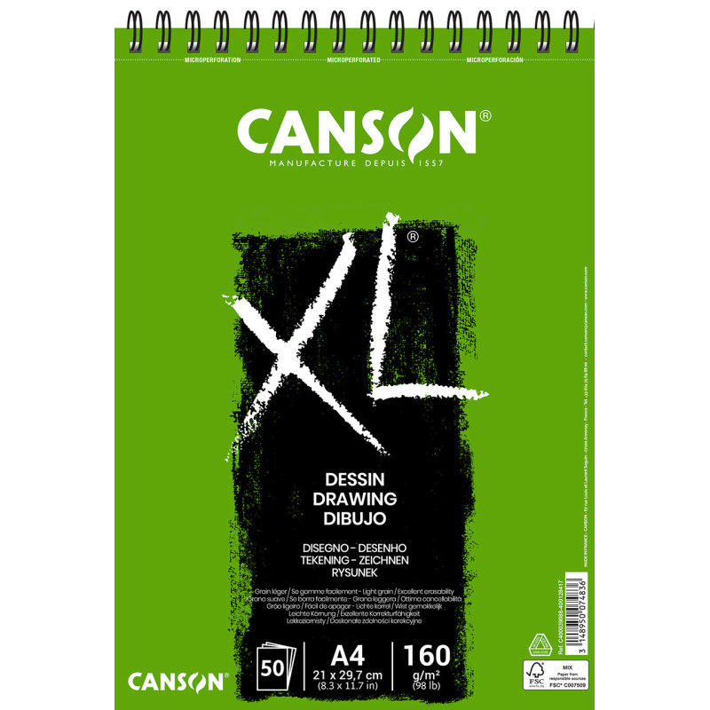 XL Album dessin 160g/m² 50 feuilles - A4 - 21x29.7cm