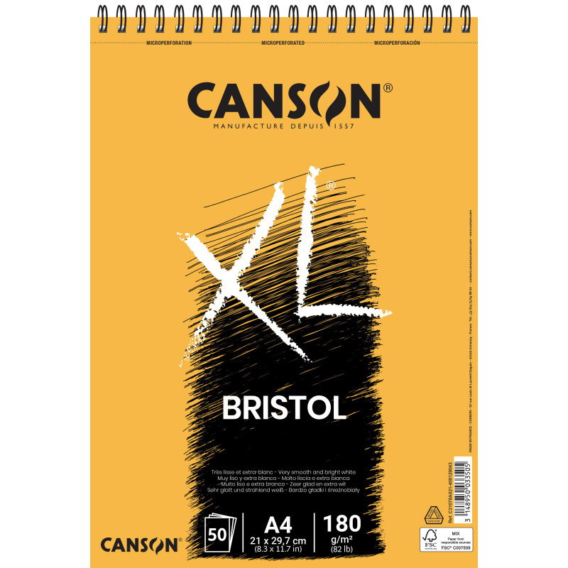 XL Albums bristol 180g/m² 50 feuilles - A4 - 21x29.7cm