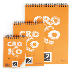 Album Croko spiralé 120 Feuilles, Papier Léger 90g/m², Idéal pour Croq