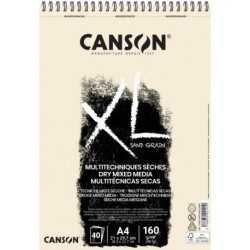 Album XL Sand Grain Mixed Media A4/A3 160g/m²-spirale-40 feuilles-Cans