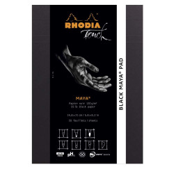 Bloc Rhodia Touch Noir Maya A4+/A5-50 feuilles-120g portrait - Format