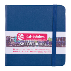 Carnet de croquis Bleu marine - Sketchbook 12 x 12 cm - 80 feuilles -