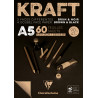 Bloc kraft brun/noir - 60 feuilles - 90gr/m² - formats A3-A4 & A5 - Fo