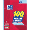 Feuillets mobiles 100 pages OXFORD, format 17x22 cm, seyès bleu