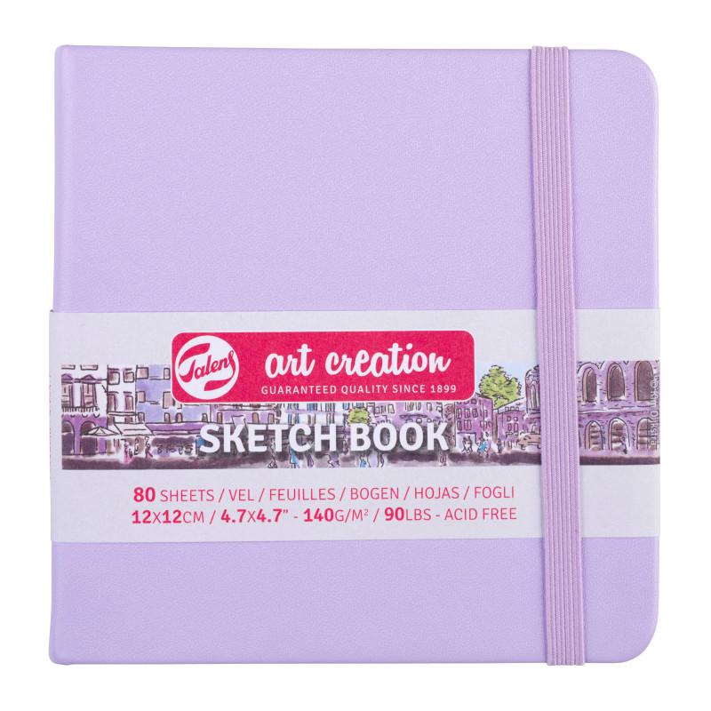 Carnet de croquis Violet pastel - Sketchbook 12 x 12 cm - 80 feuilles