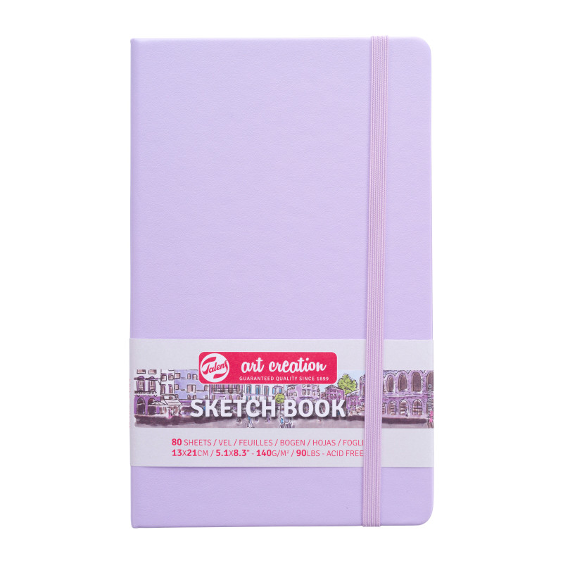 Carnet de croquis Violet pastel - Sketchbook 13 x 21 cm - 80 feuilles