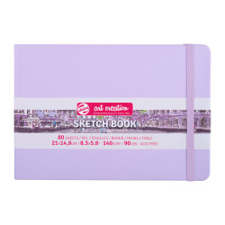 Carnet de croquis Violet pastel - Sketchbook 14,8 x 21 cm - 80 feuille