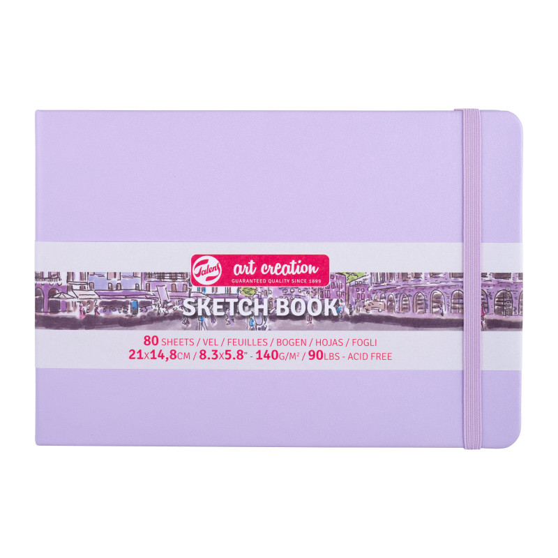 Carnet de croquis Violet pastel - Sketchbook 14,8 x 21 cm - 80 feuille