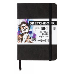 Sketchbook A6 80 feuilles papier blanc, 140 g/m², 9 couleurs de couver