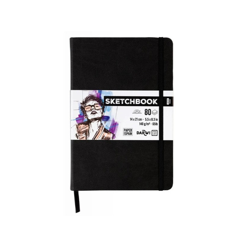 Sketchbook 14 x 21 80 feuilles papier blanc, 140 g/m², 9 couleurs de c