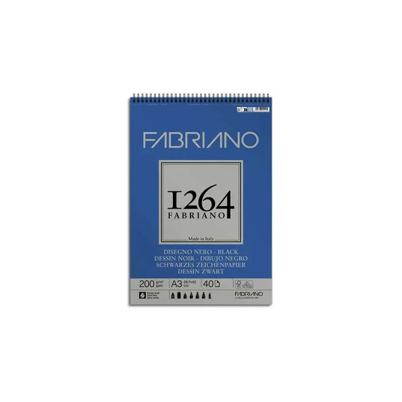 Albums 1264 Dessin noir 200g/m² - Album Spirale A4 200G 40F PETIT COTE
