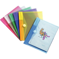 Paquet de 6 enveloppes en polypropylène pour format A5, coloris assort