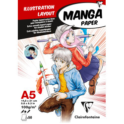 Bloc papier illustration Manga paper 3 formats - Format A5