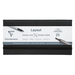 Carnet à plat Layout double-face - 220gr - 25 feuilles - Format 11 x 2