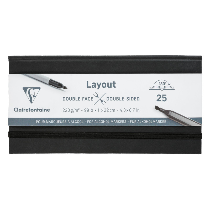 Carnet à plat Layout double-face - 220gr - 25 feuilles - Format A4