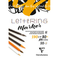 Bloc lettering A4 - 20 feuilles - 190g/m²- Clairefontaine