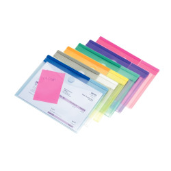 Paquet de 6 enveloppes en polypropylène pour format A5, coloris assort