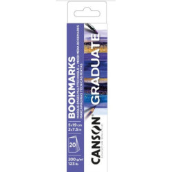 Marque-pages Graduate Mixed Media Blanc - 20 feuilles - 200g/m²