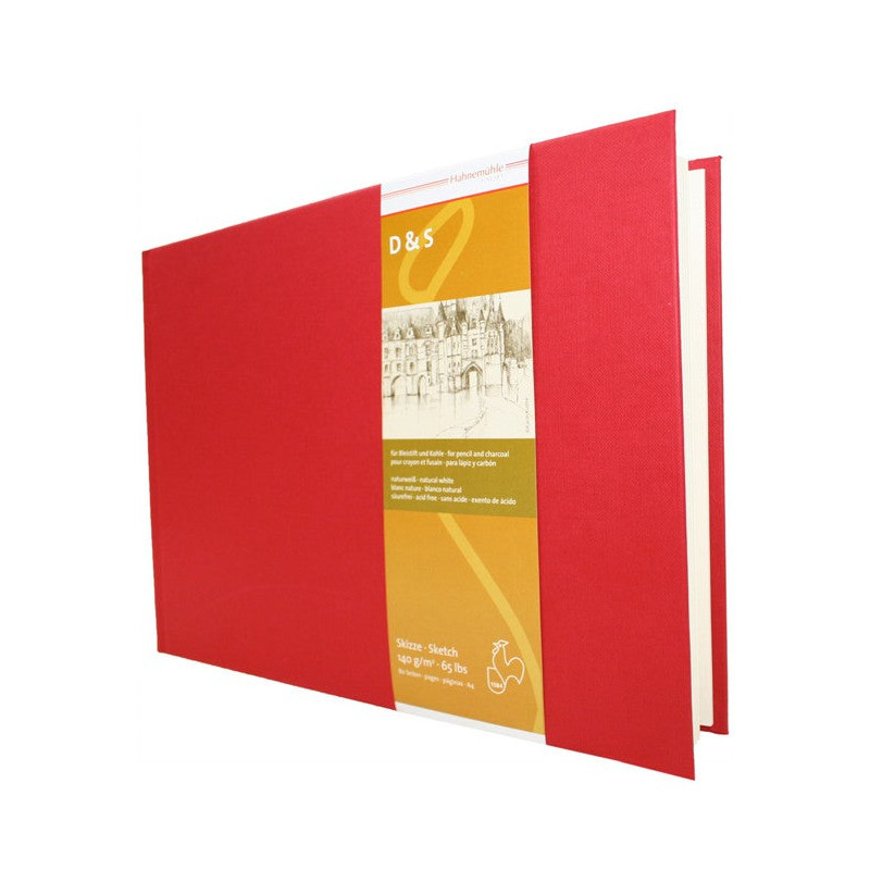 Livre croquis D&S rouge - 140 g/m² - A5 rouge paysage - 80 feuilles