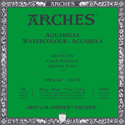 Bloc collé 4 côtés Arches 20 x 20-20 feuilles 300G Grain fin