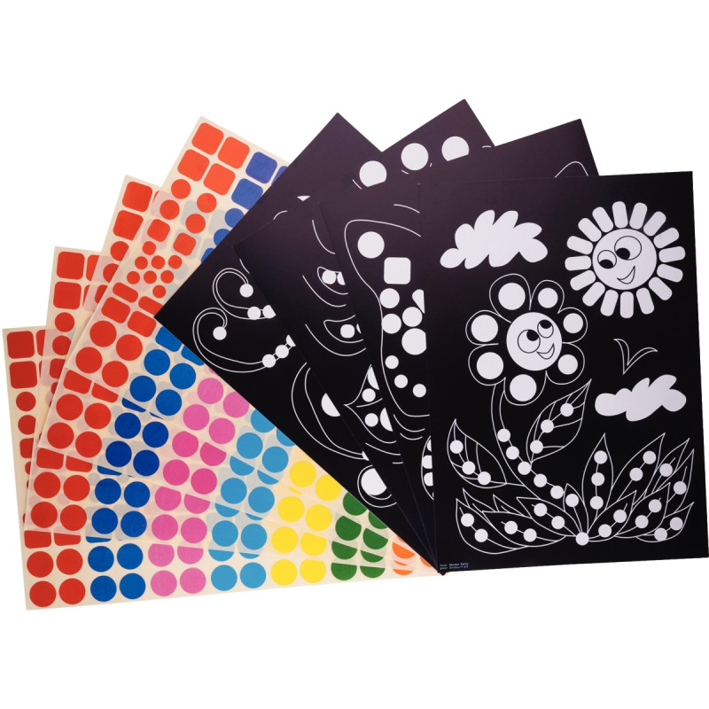 Pochette de 16 planches de gommettes de 5 motifs animaux différents