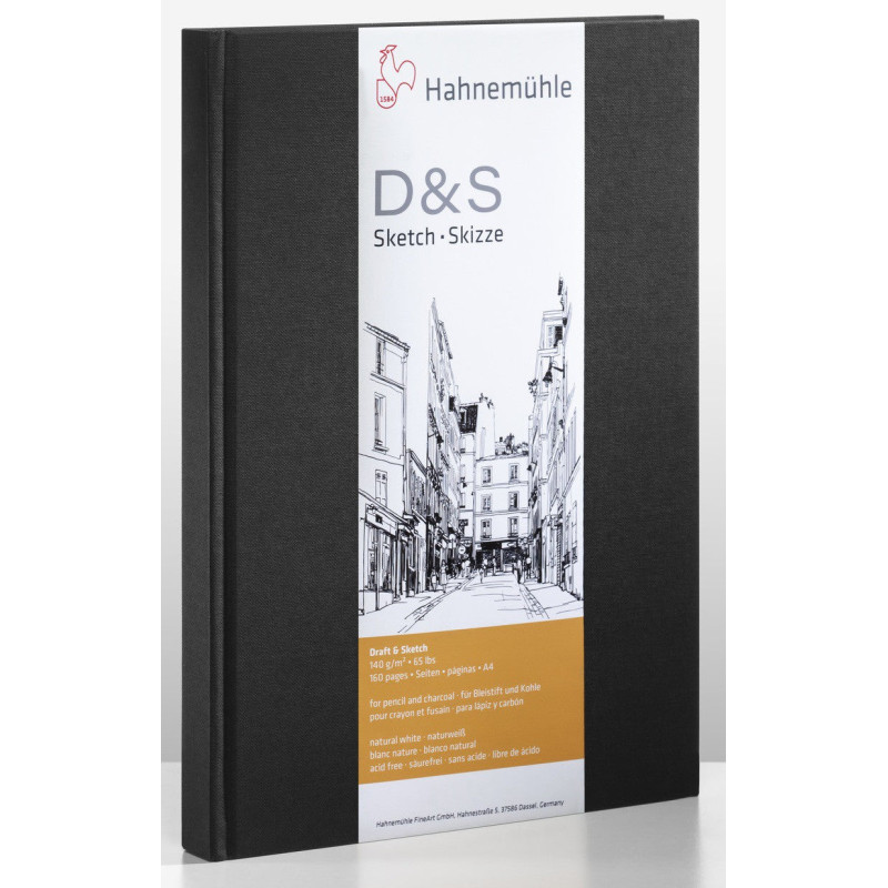 Livres de croquis D&S 80 feuilles 140g/m² - Livre noir 80 feuilles for