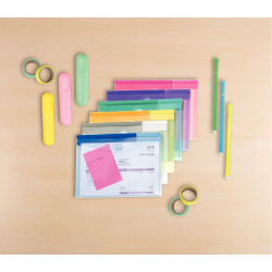 Paquet de 6 enveloppes en polypropylène pour format A5, coloris assort