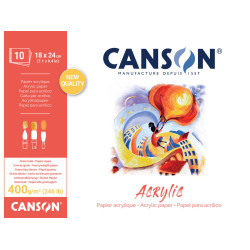 Bloc Acrylic 10 feuilles collé petit coté 400g - A4